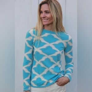 Islefield Fleur De Isle Cashmere Boatneck Sweater Aqua M